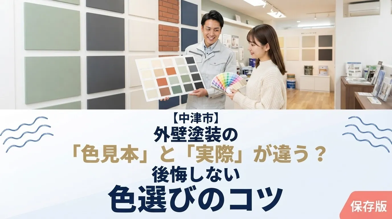 【中津市】外壁塗装の「色見本」と「実際」が違う？後悔しない色選びのコツ