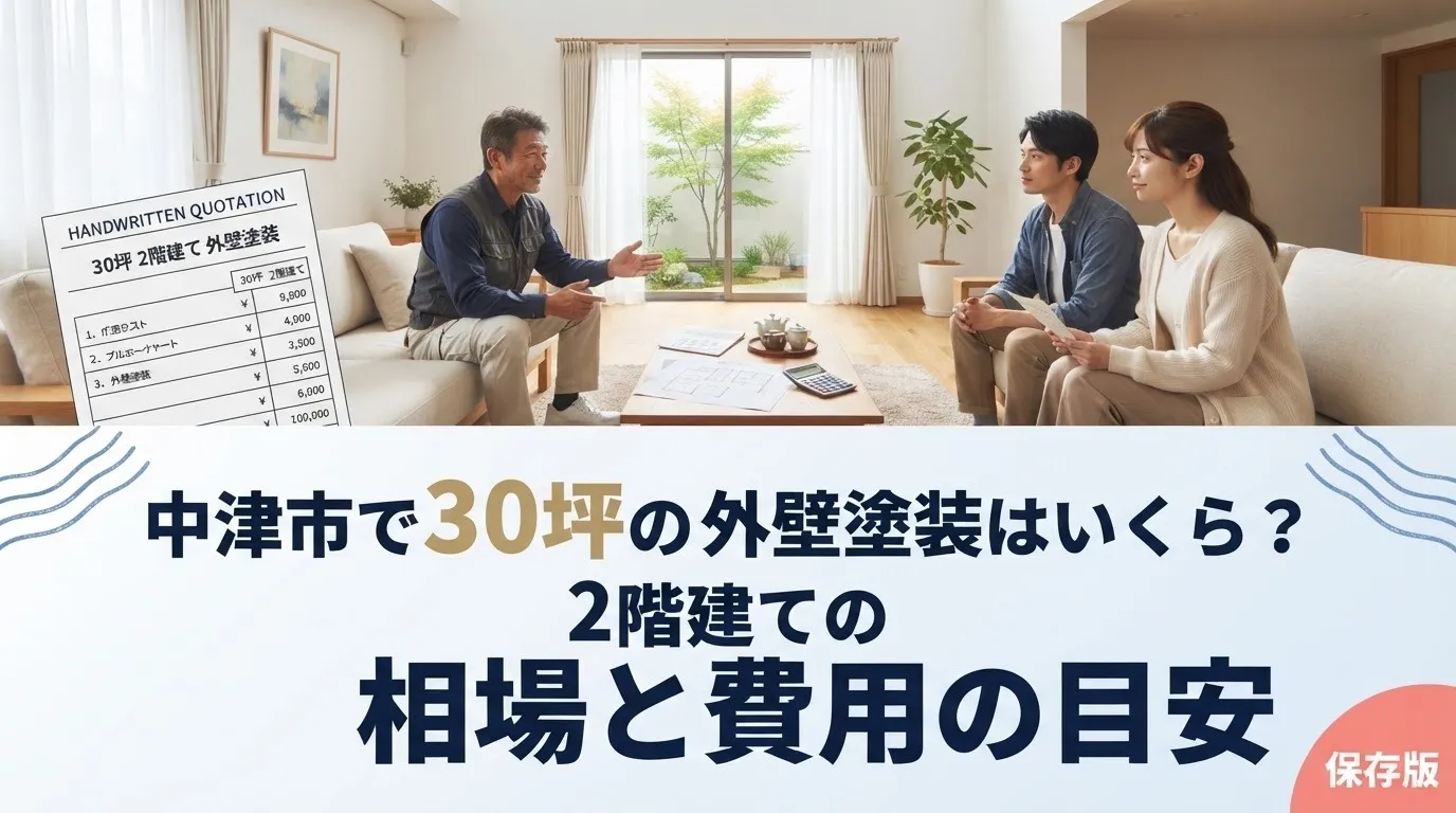 中津市で30坪の外壁塗装はいくら？2階建ての相場と費用の目安