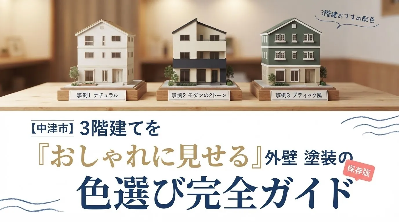 中津市で3階建てをおしゃれに見せる外壁塗装の色選び完全ガイド